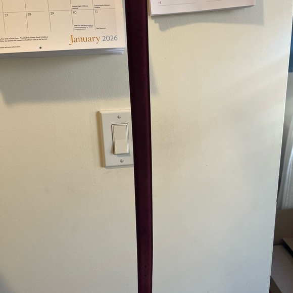 Vintage J Crew Burgundy Suede Leather Belt with Covered Buckle - Picture 2 of 6